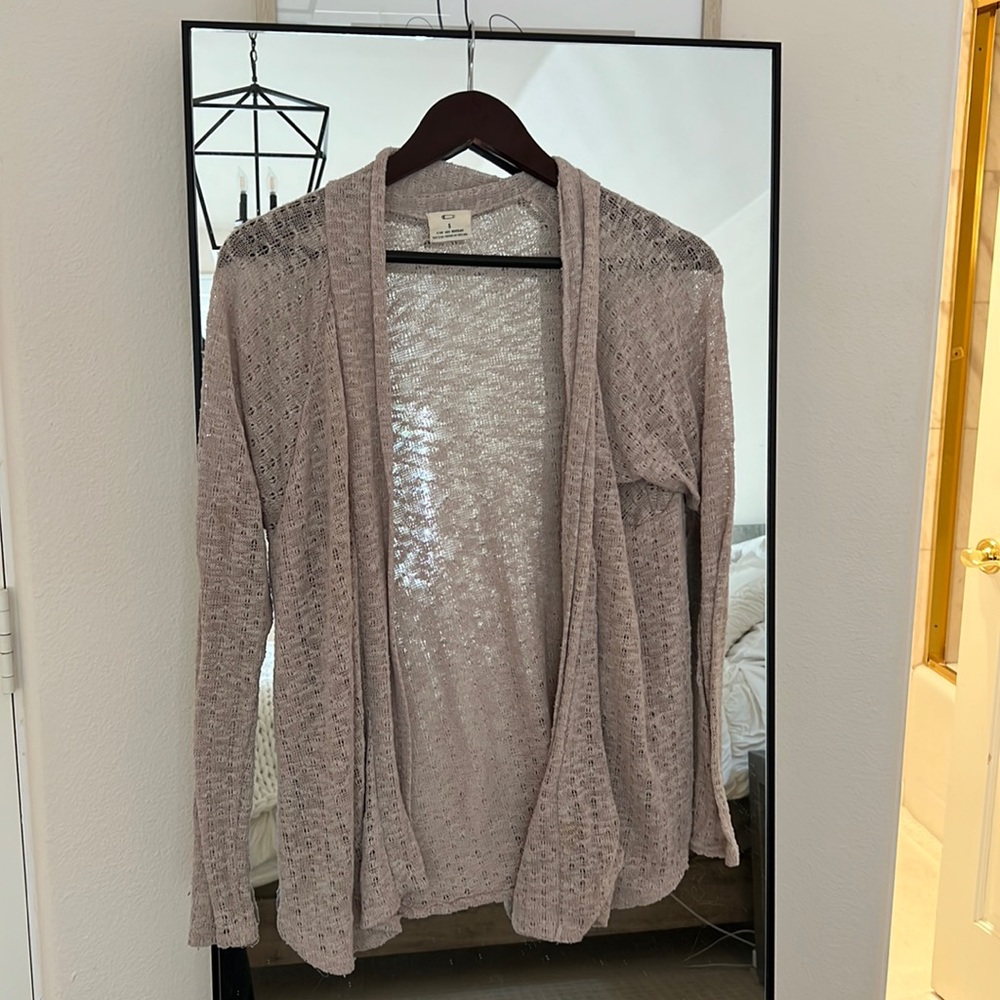 Urban Outfitters Small Beige Pins & Needles Open-Front Loose Sweater